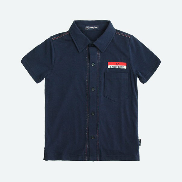 加比瑞男童黑色短袖襯衣