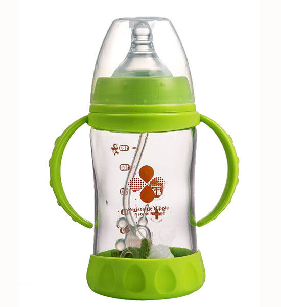 Happy100玻璃保溫杯有手柄寬口徑奶瓶