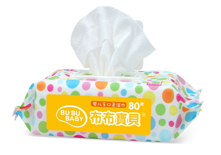  布布寶貝嬰兒手口柔濕巾黃色側(cè)