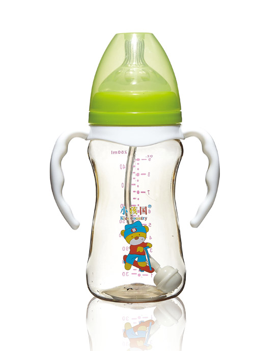 小孩國寬口修身自動PPSU奶瓶綠色280ML.jpg