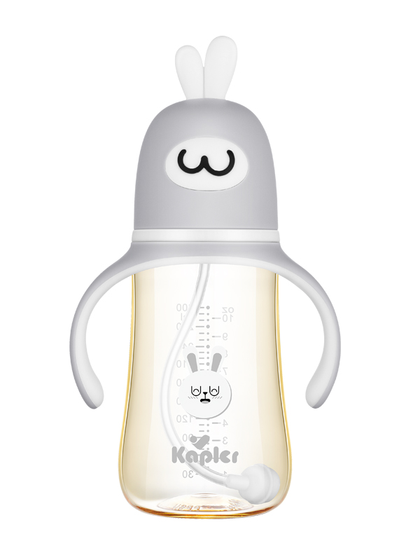  康喂兒趣萌兔PPSU 寬口奶瓶300ML 灰色