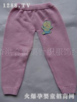 貝特舒粉紅全棉嬰兒毛褲