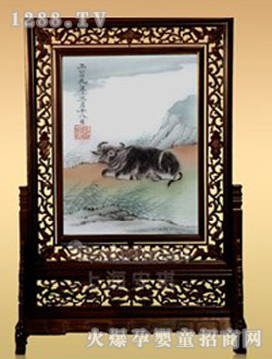 安琪胎發(fā)繡福牛臨門