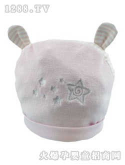 星瑞祥天鵝絨嬰兒帽紅