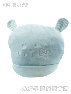 星瑞祥天鵝絨嬰兒帽藍(lán)