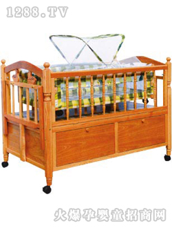 愛嬰寶嬰兒木床619紅