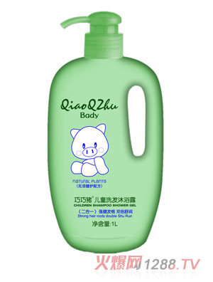 巧巧豬兒童洗發(fā)沐浴露二合一1L