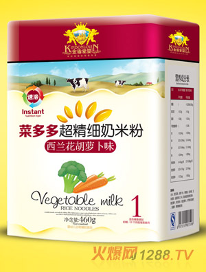 金盾愛(ài)嬰西蘭花胡蘿卜味超精細(xì)奶米粉聽裝