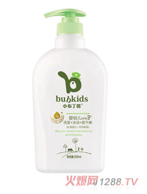 小布丁郎嬰幼兒洗發(fā)+沐浴+防干癢洗發(fā)露500ml