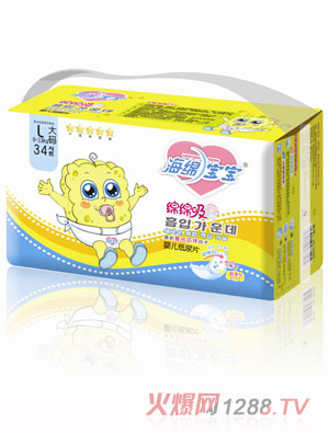 海綿寶寶綿綿吸嬰兒紙尿片L大碼系列