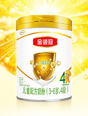 伊利金領(lǐng)冠兒童成長(zhǎng)牛奶粉4段900g6罐裝