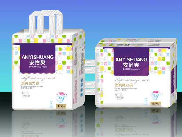  安怡爽沙漏型紙尿褲紫色S